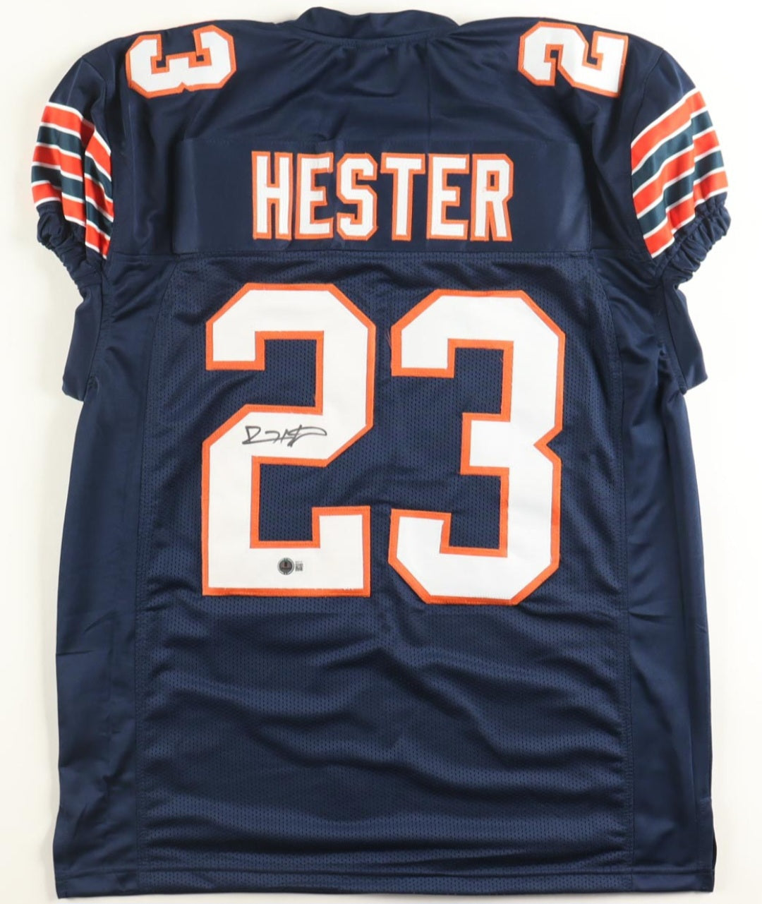 CHICAGO BEARS DEVIN HESTER AUTOGRAPHED Navy JERSEY JSA COA GAME CUT