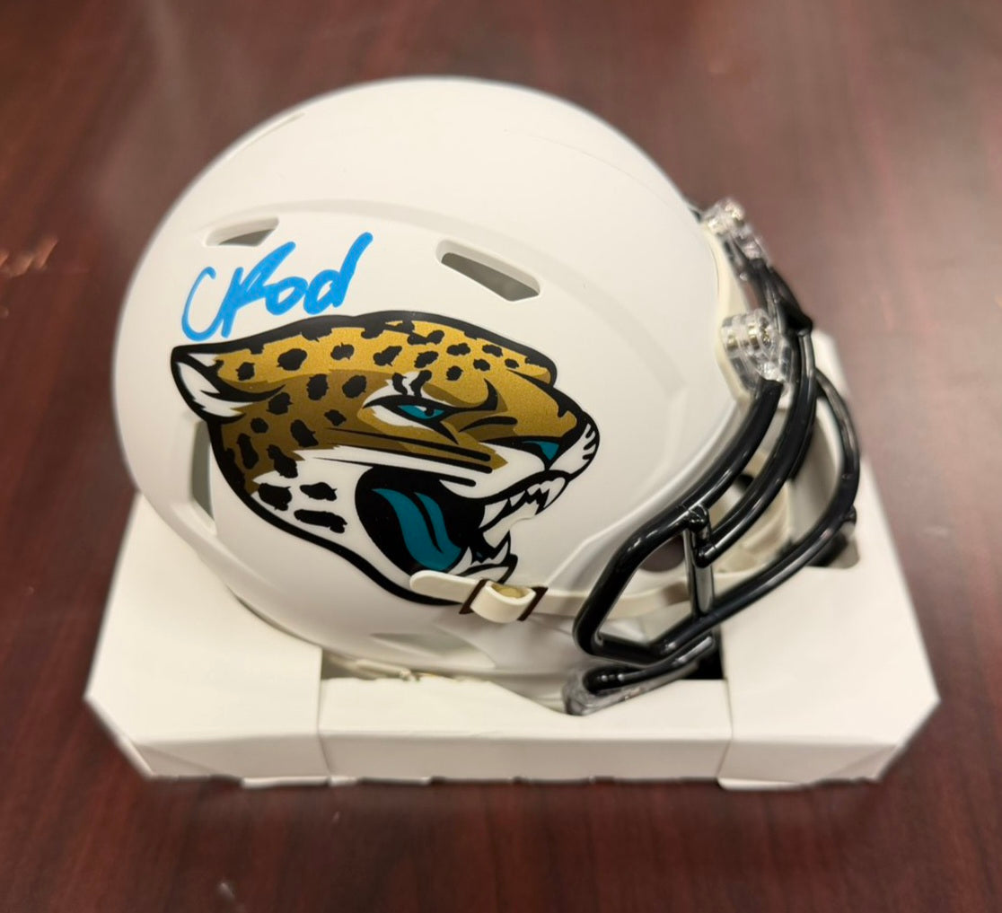 Chris Rodriguez Jr Signed/Auto Jacksonville Jaguars Alt White Mini Helmet GTSM