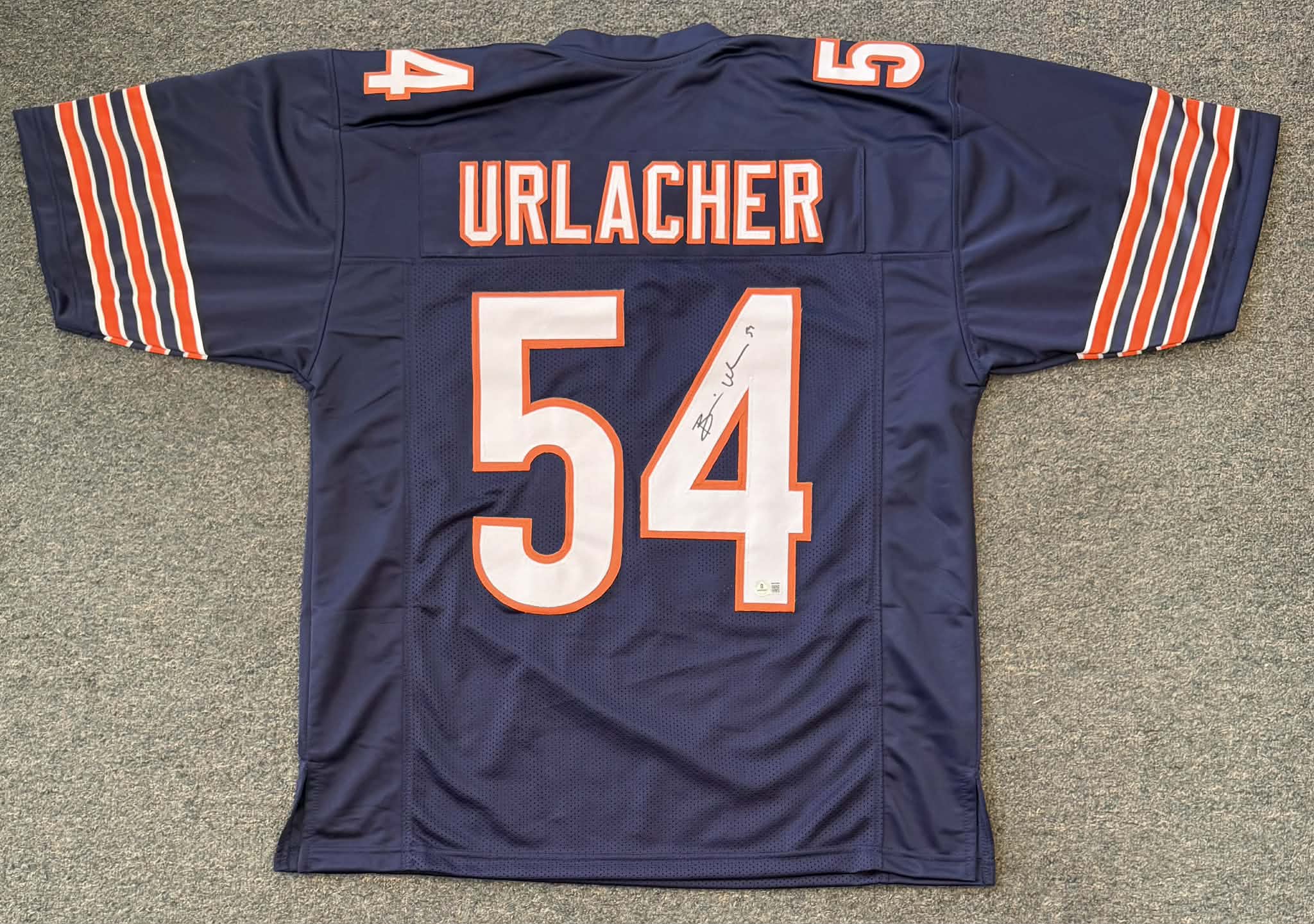 Brian Urlacher Autographed Chicago Custom Navy Football Jersey-BAS XL