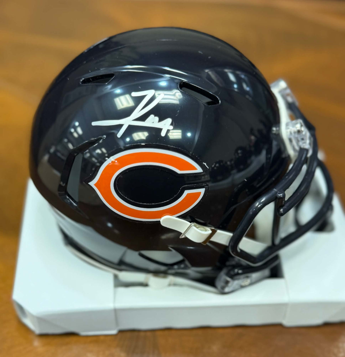 Chicago Bears KYLE MONANGAI Signed Speed Riddell Mini Helmet (GTSM WITNESS COA)