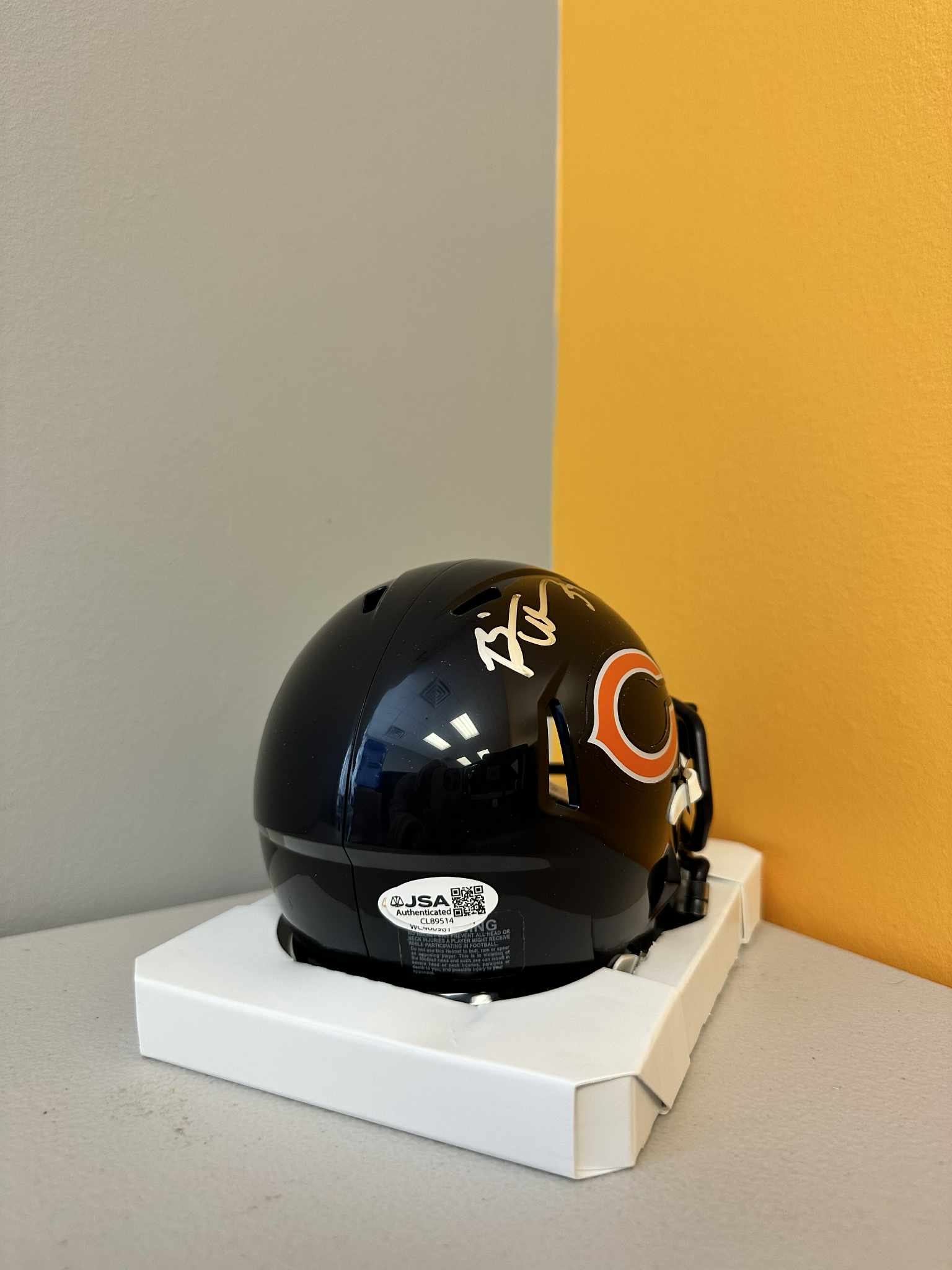 Brian Urlacher & Lance Briggs Signed Bears Speed Mini Helmet BAS COA