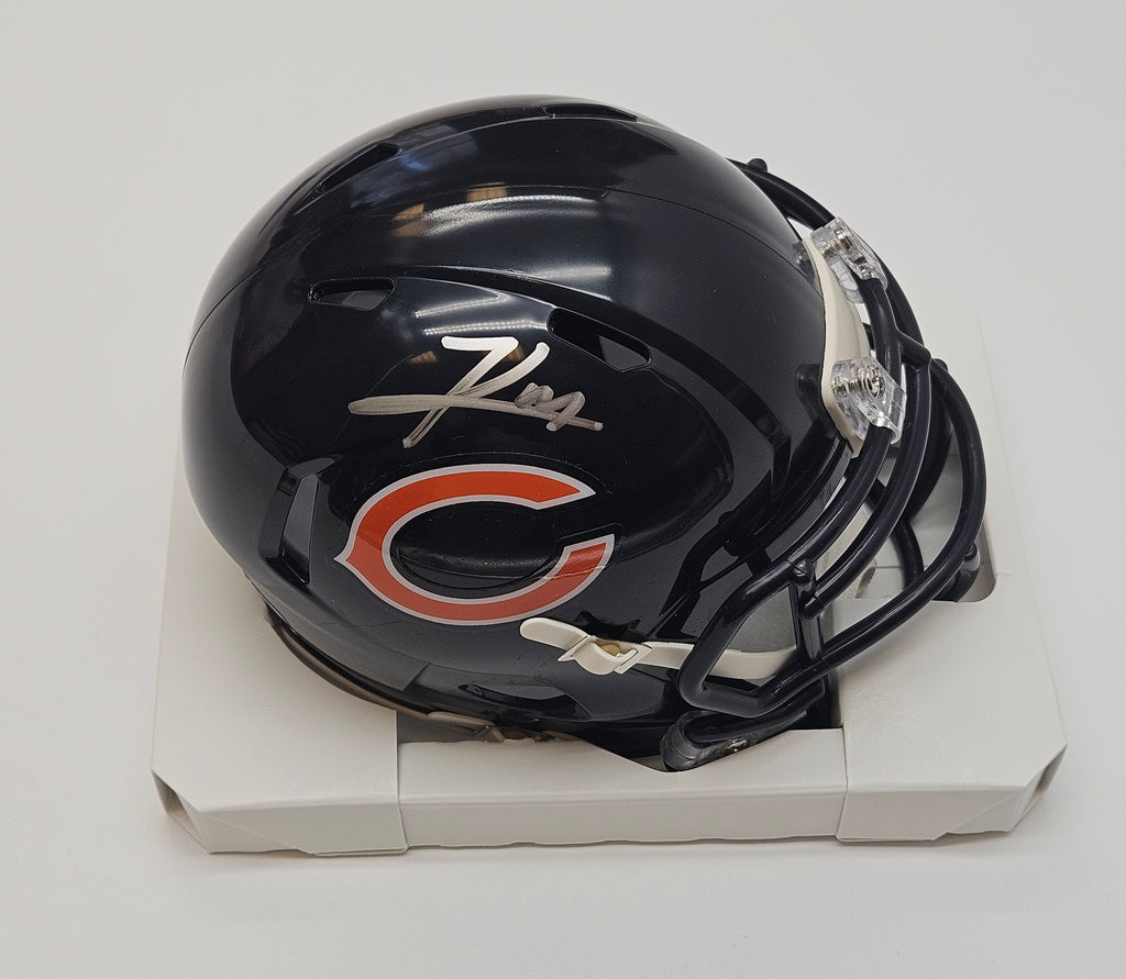 Kyle Monangai Autographed Mini Helmet Chicago Bears JSA Wit
