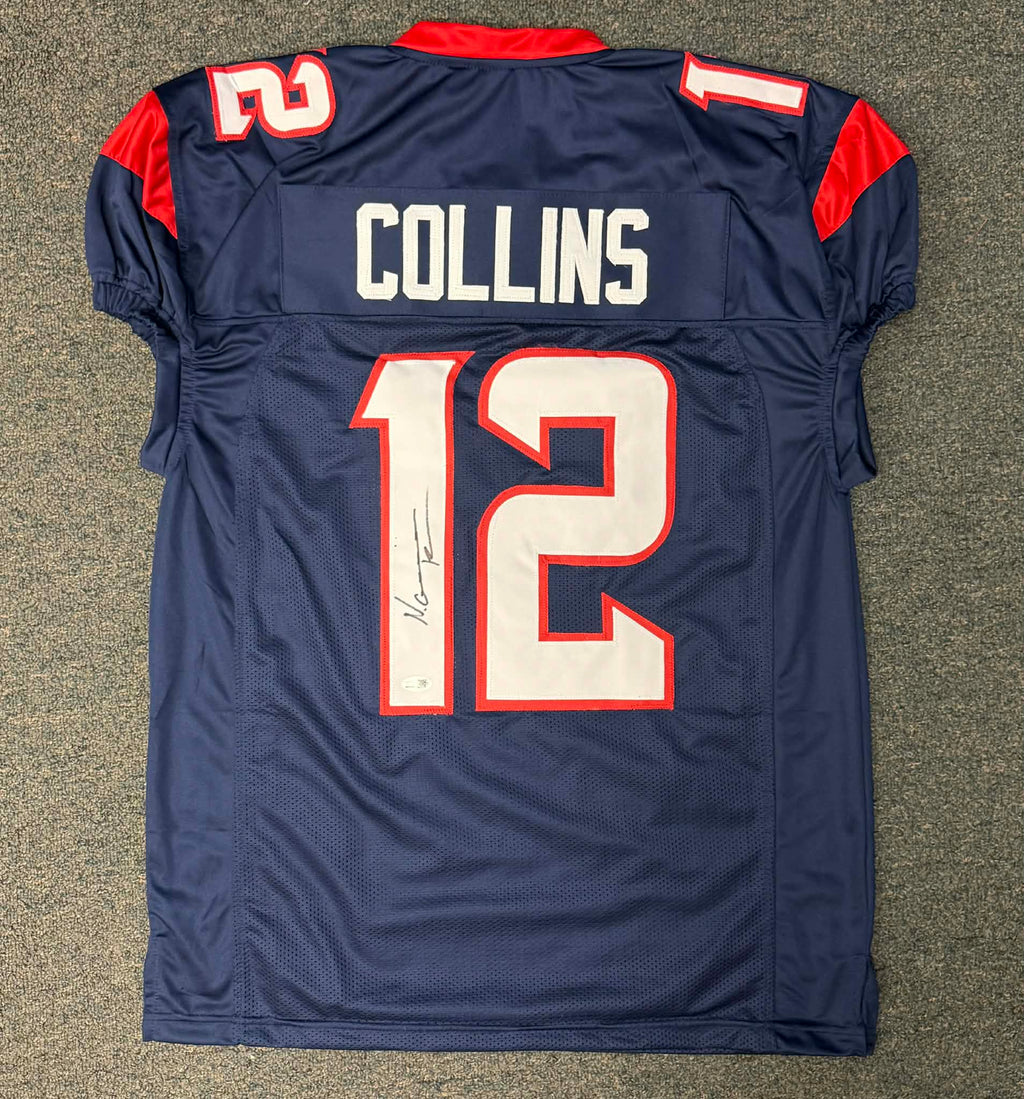 Nico Collins Authentic Signed Navy Game Cut Style Jersey Autographed JSA