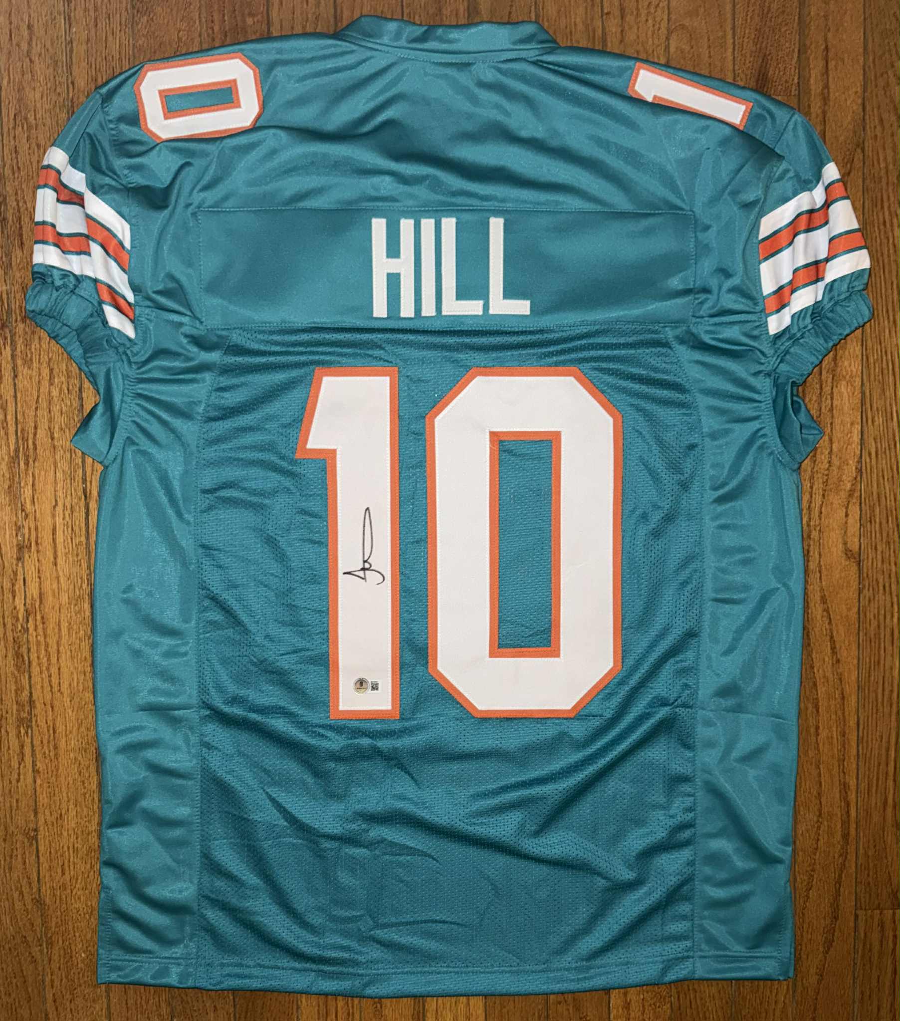 Signed/Autographed Tyreek Hill Aqua Custom Jersey Miami Dolphins BAS COA Game Cut