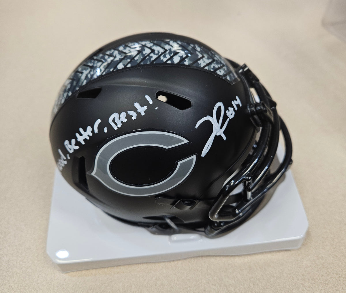 KALIF RAYMOND signed/auto CHICAGO BEARS New Saulte Mini Helmet w/GTSM COA "Good Better Best"