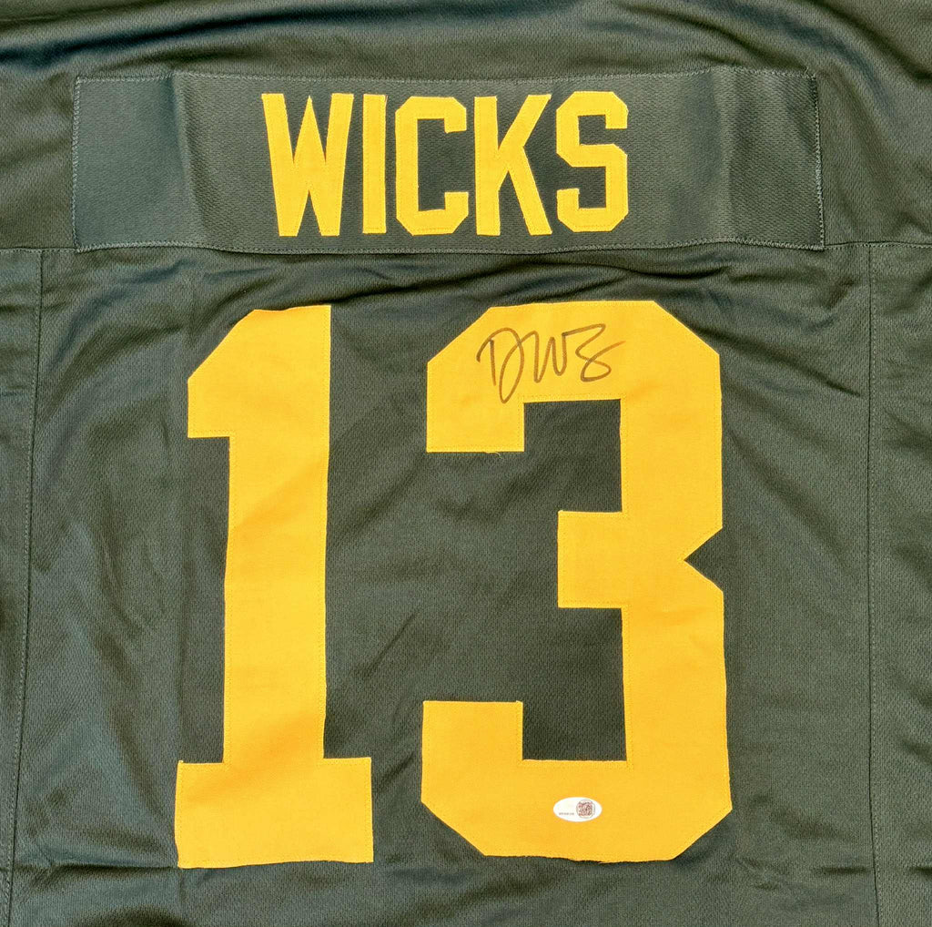 Dontayvion Wicks Signed Custom Jersey Green Bay Packers Alt Green Size XL JSA
