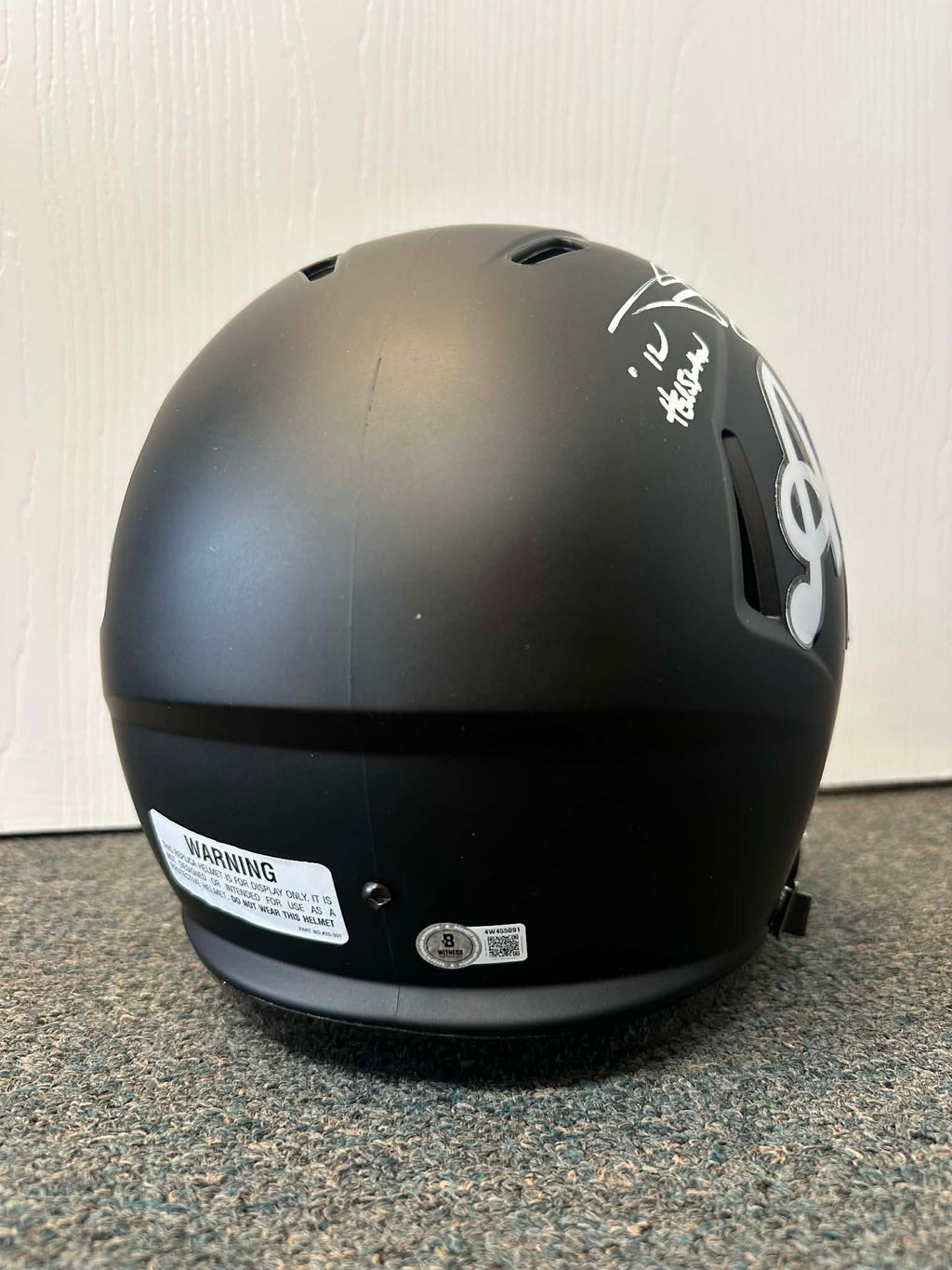 JOHNNY MANZIEL AUTOGRAPHED BLACK A&M SPEED FULL SIZE HELMET DUAL INSCRIPTION BAS