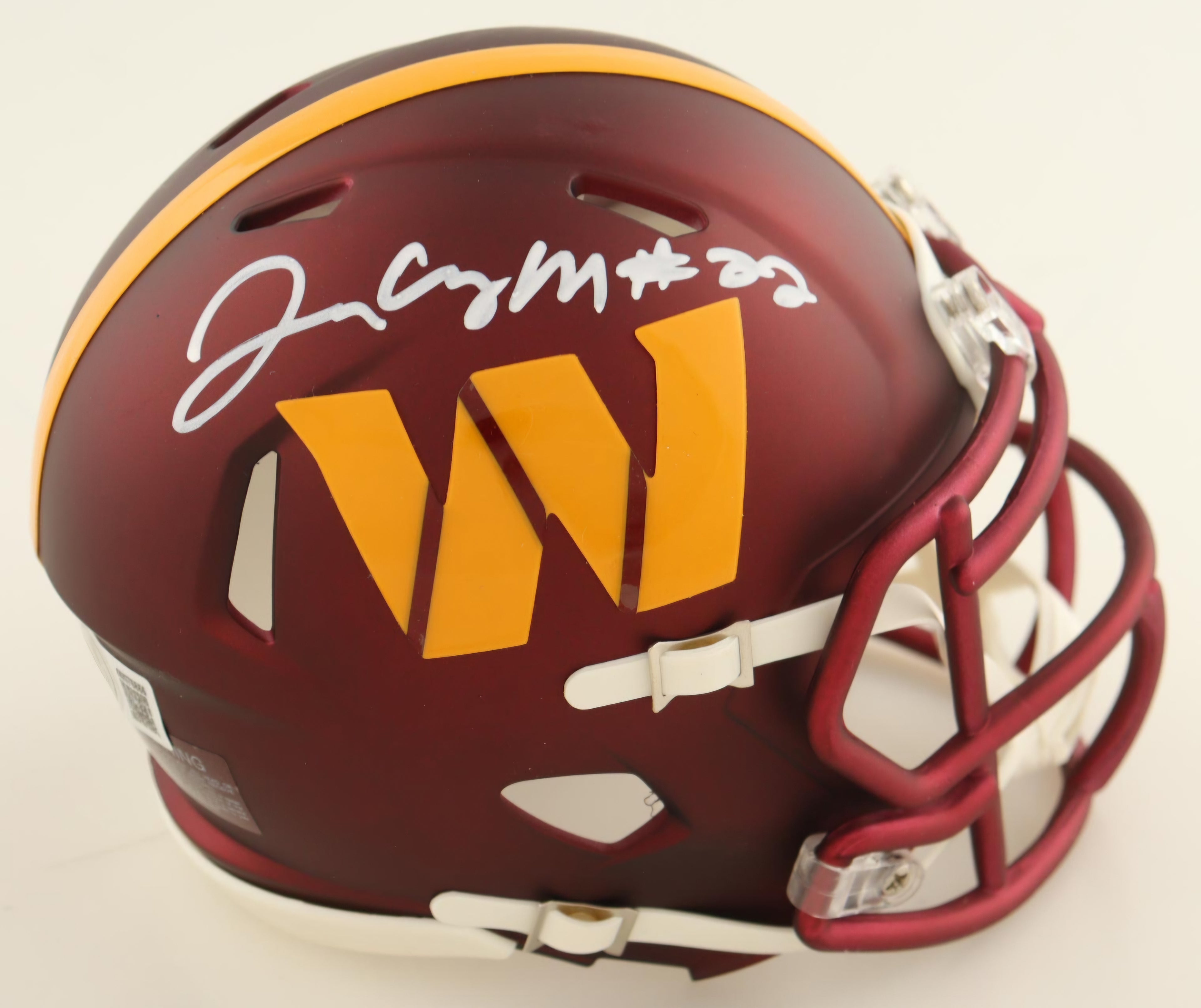 Jacory Croskey-Merritt Signed Commanders Speed Mini Helmet (Beckett)