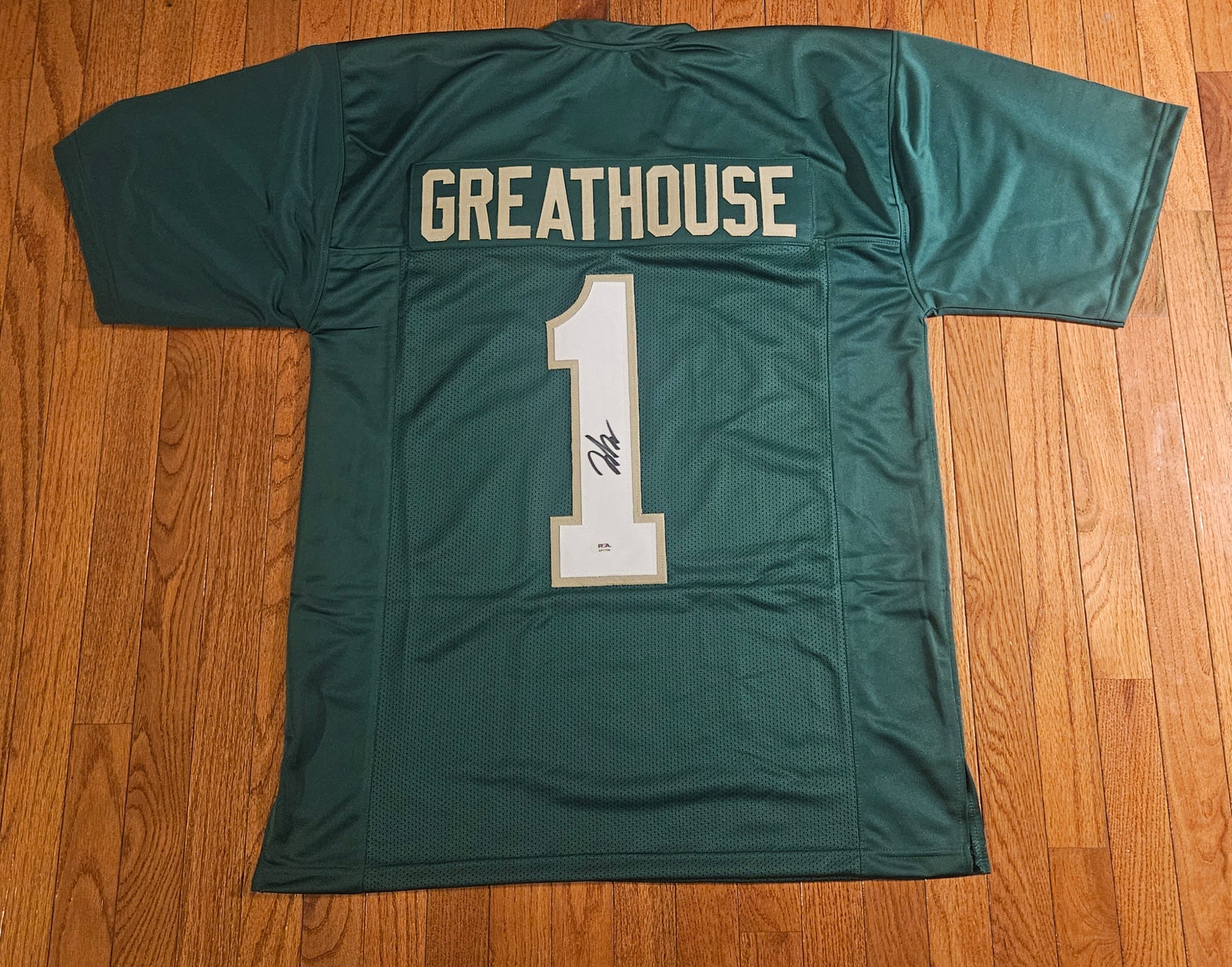 Jaden Greathouse Signed Green Jersey Notre Dame Football Autographed Auto PSA COA