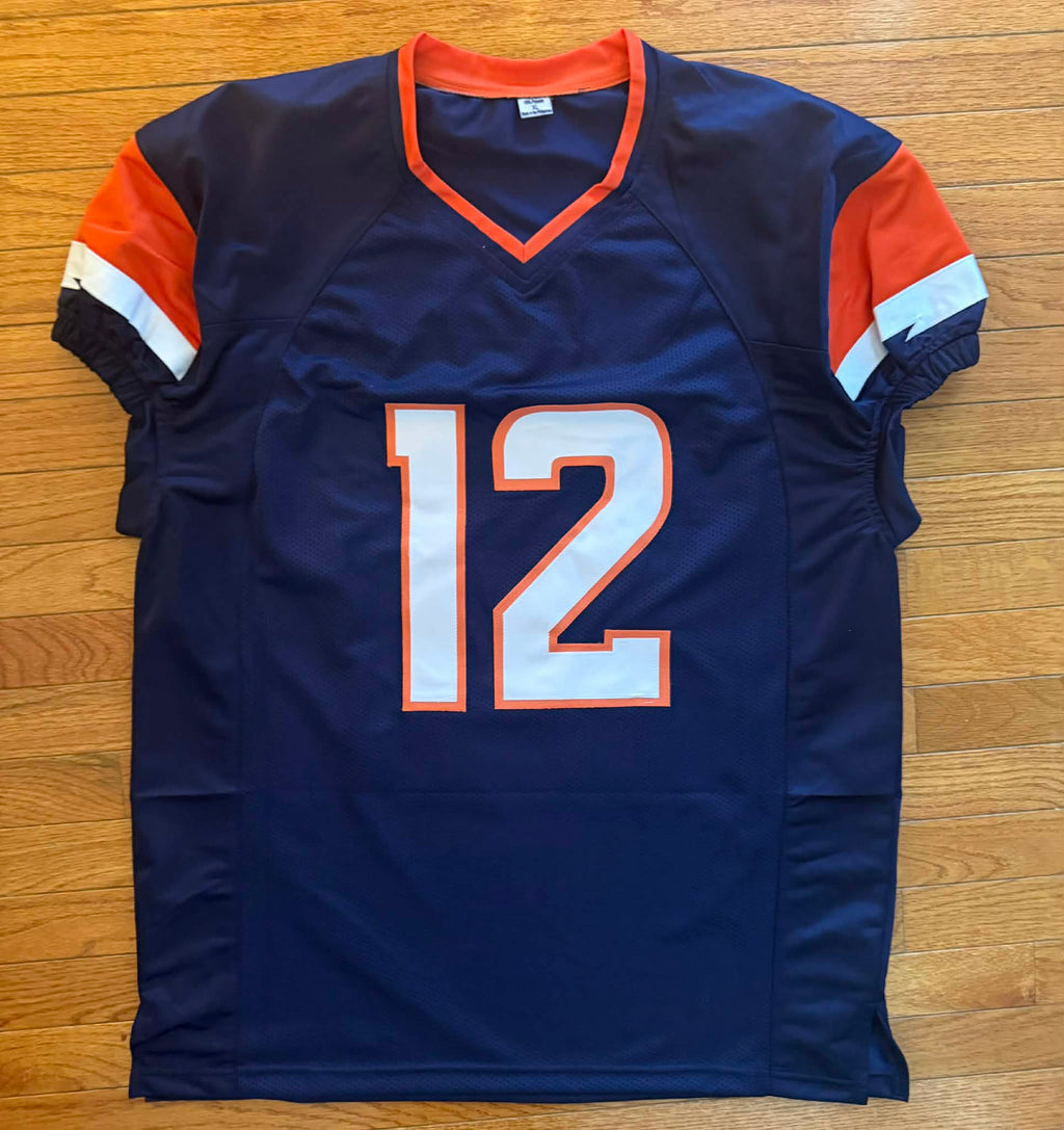 RJ HARVEY signed autographed DENVER BRONCOS Custom Blue JERSEY W/COA JSA XL Game Cut