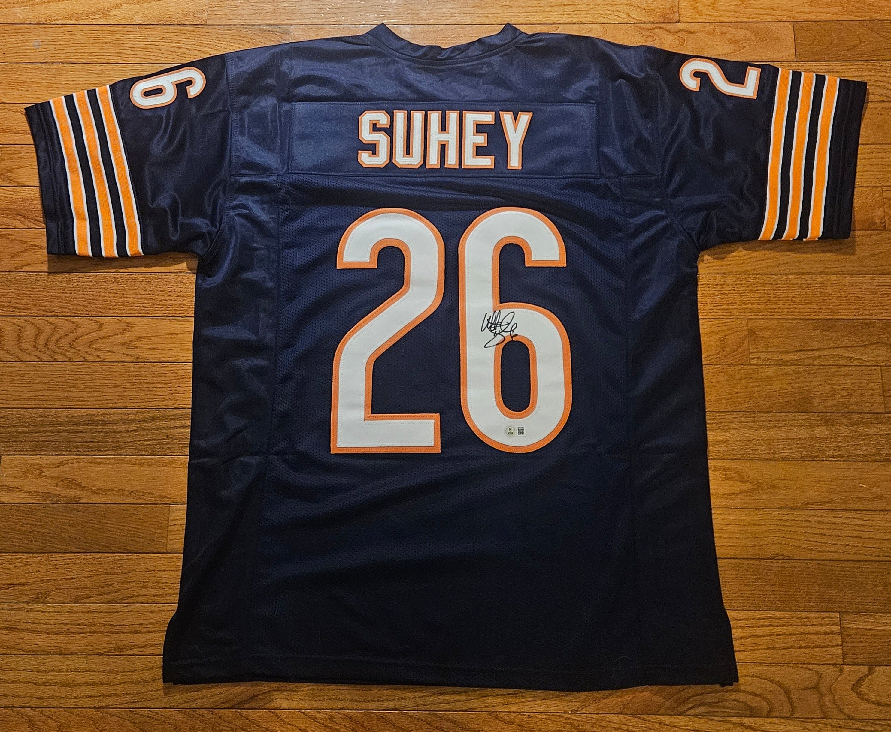 Matt Suhey Chicago Bears Autographed Navy Custom Signed Jersey Beckett Hologram