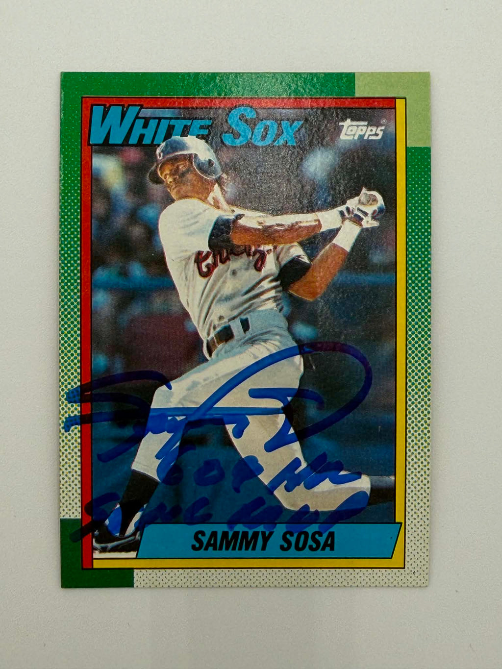 Sammy Sosa Topps 692 White Sox Signed/Autographed Card Dual Inscribed