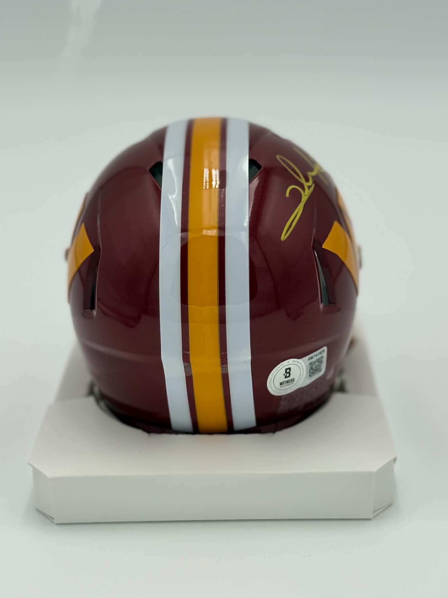 Clinton Portis Signed Washington Speed Mini Helmet Beckett Witness BAS COA