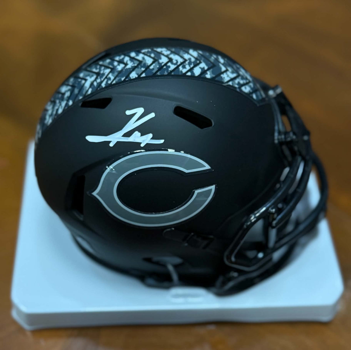 Chicago Bears KYLE MONANGAI Signed NEW SAULTE Riddell Mini Helmet (GTSM WITNESS COA)