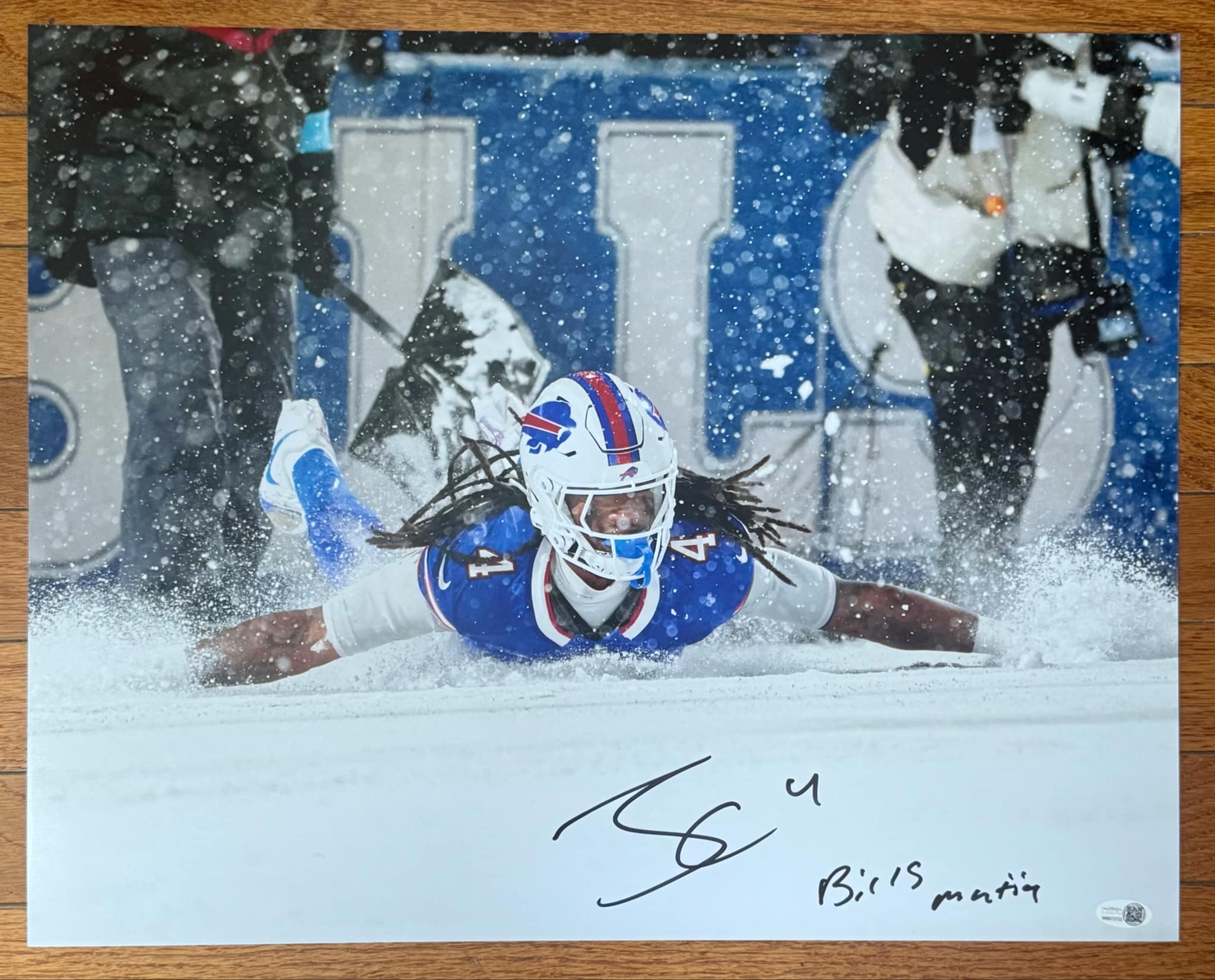 James Cook Signed/Autographed Snow Game 16X20 Bills Mafia JSA COA