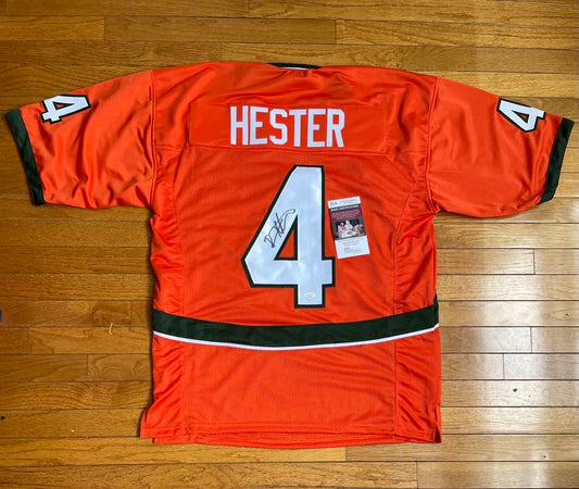 Devin Hester Orange Canes Jersey JSA