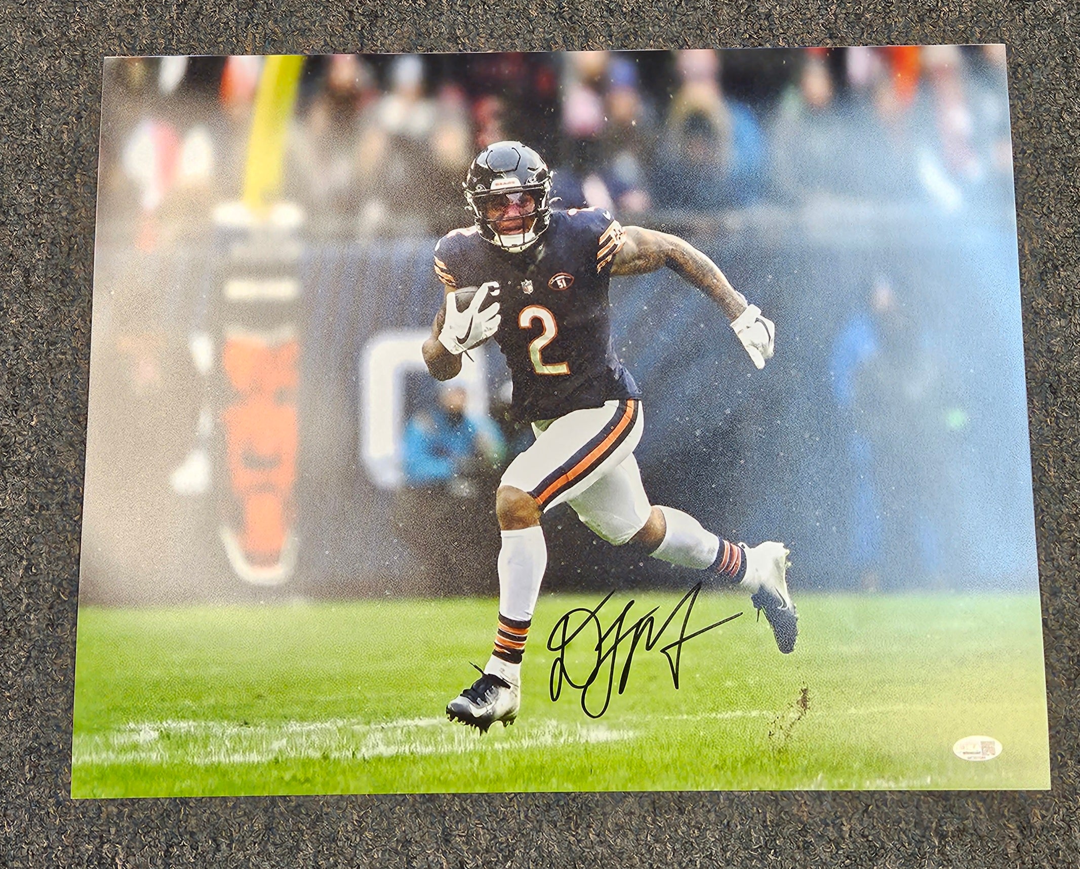 DJ MOORE signed autographed CHICAGO BEARS 16x20 Navy Jersey Photo JSA COA