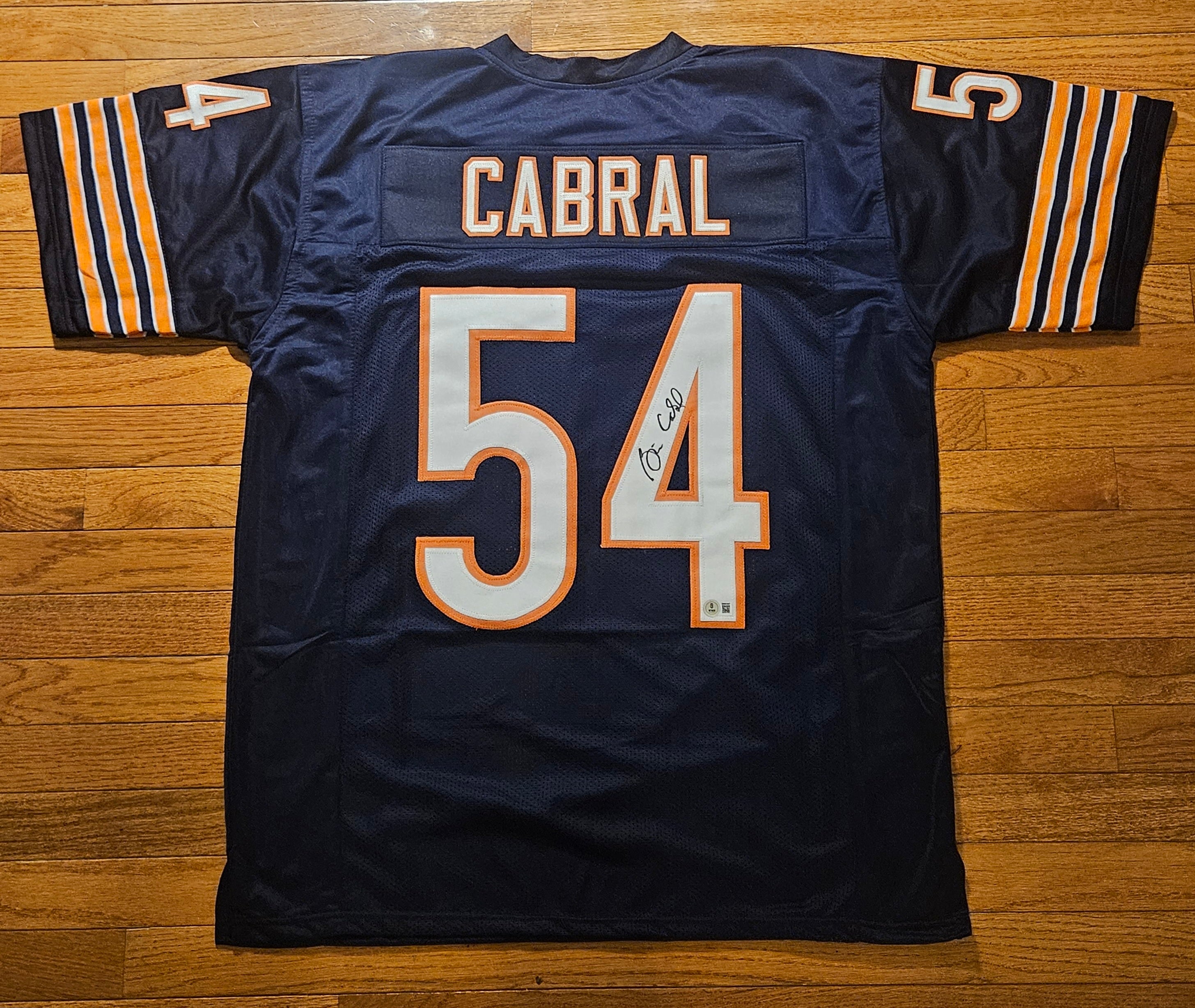 Brian Cabral Signed Chicago Custom Blue Football Jersey Beckett