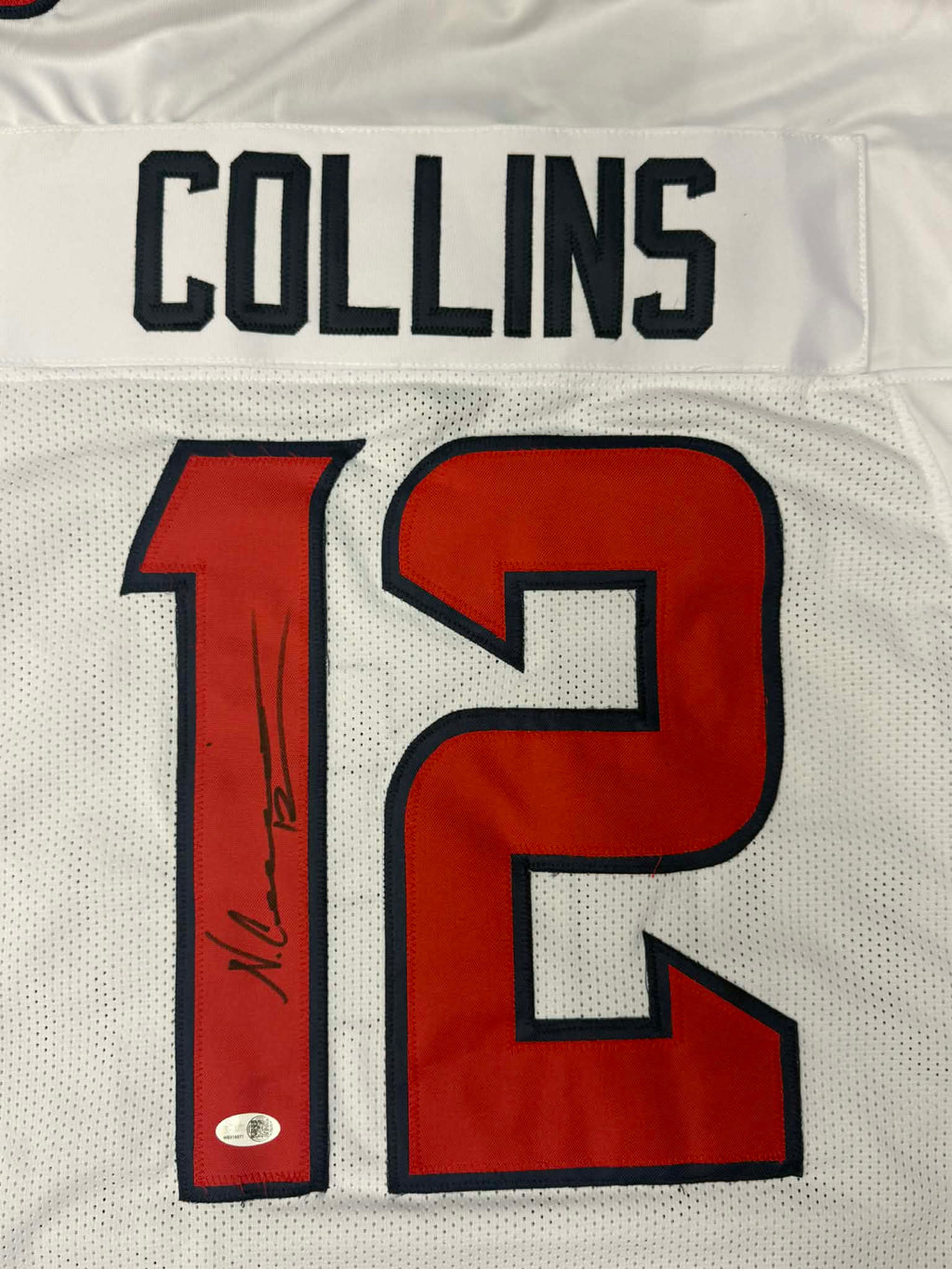 Nico Collins Authentic Signed White Game Cut Style Jersey Autographed JSA