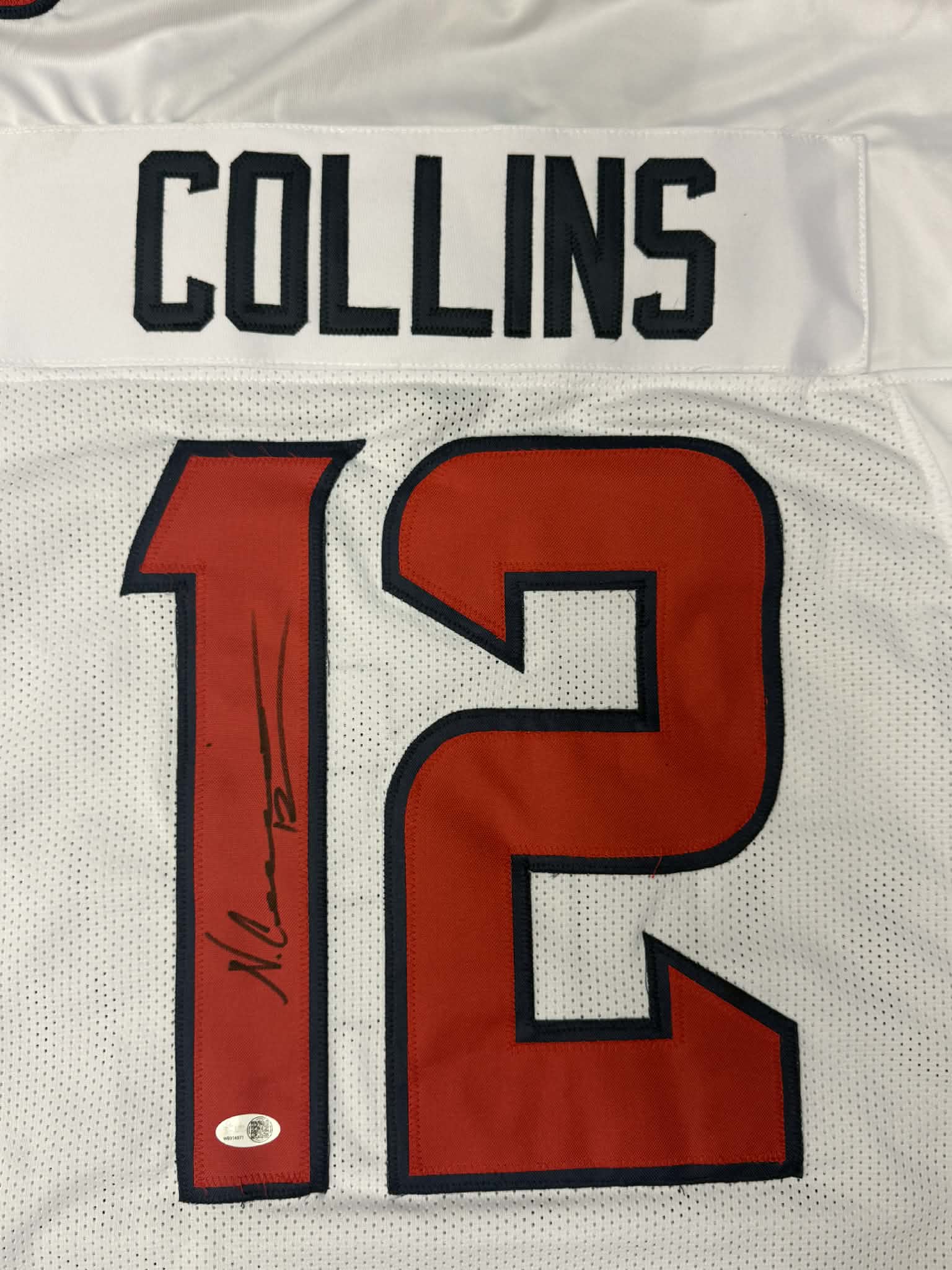 Nico Collins Authentic Signed White Game Cut Style Jersey Autographed JSA