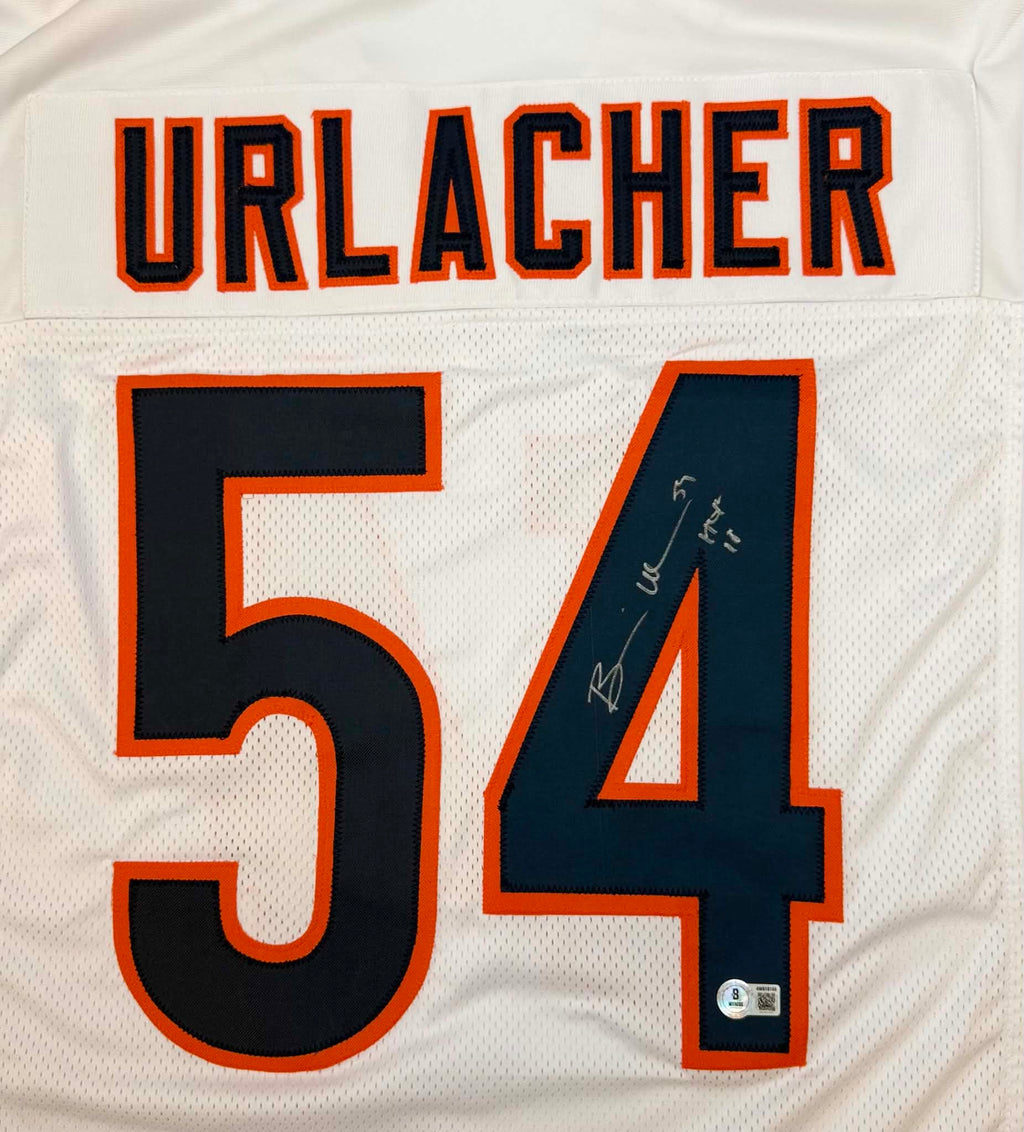Brian Urlacher Autographed Chicago Custom White Football Jersey-BAS XL