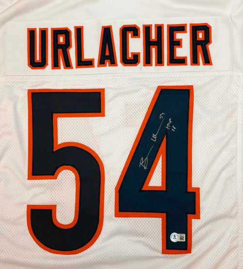 Brian Urlacher Autographed Chicago Custom White Football Jersey-BAS XL