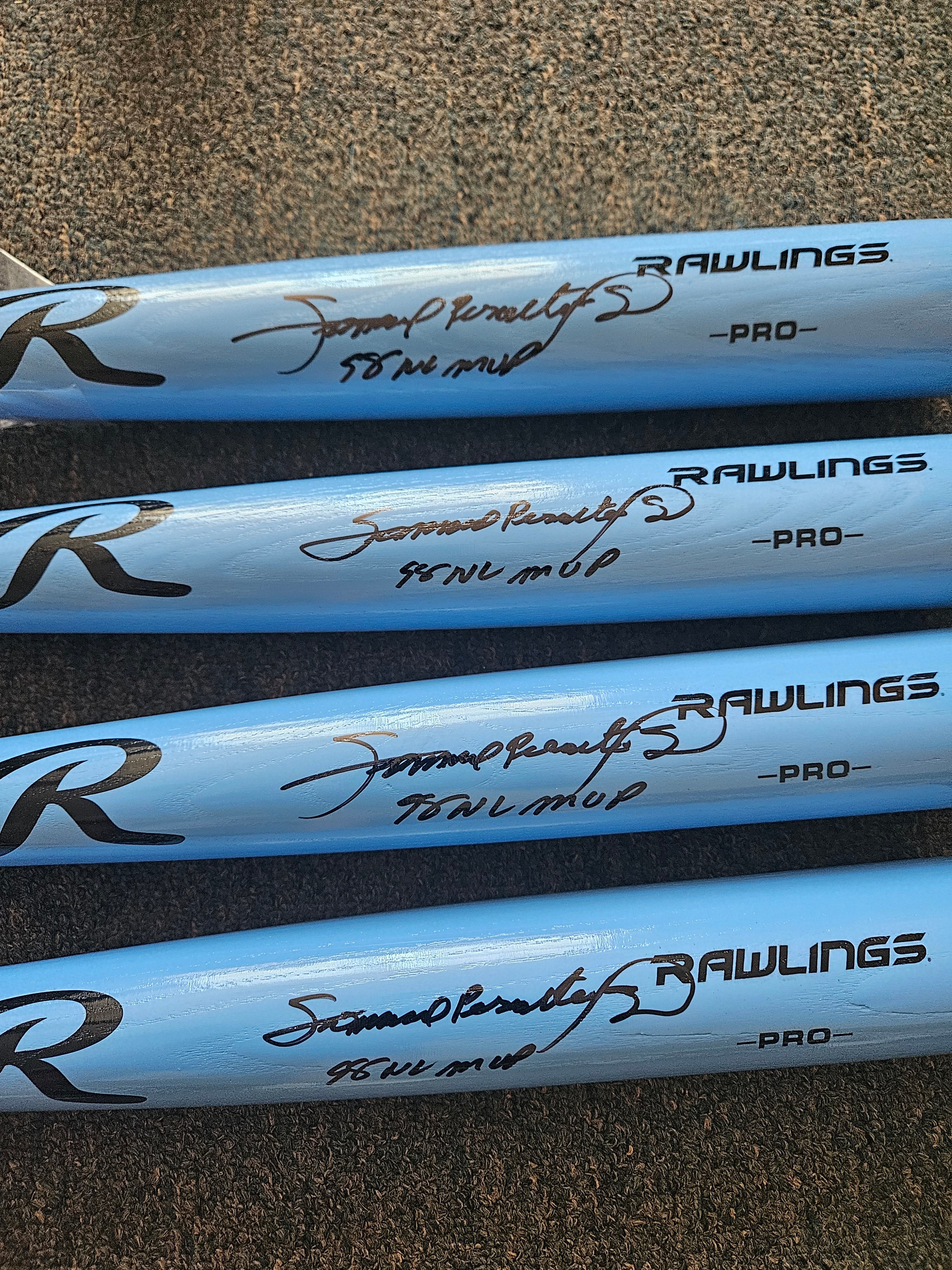 Sammy Sosa Full Name Rawlings Blue (1) Bat "89 NL MVP" JSA WITNESS