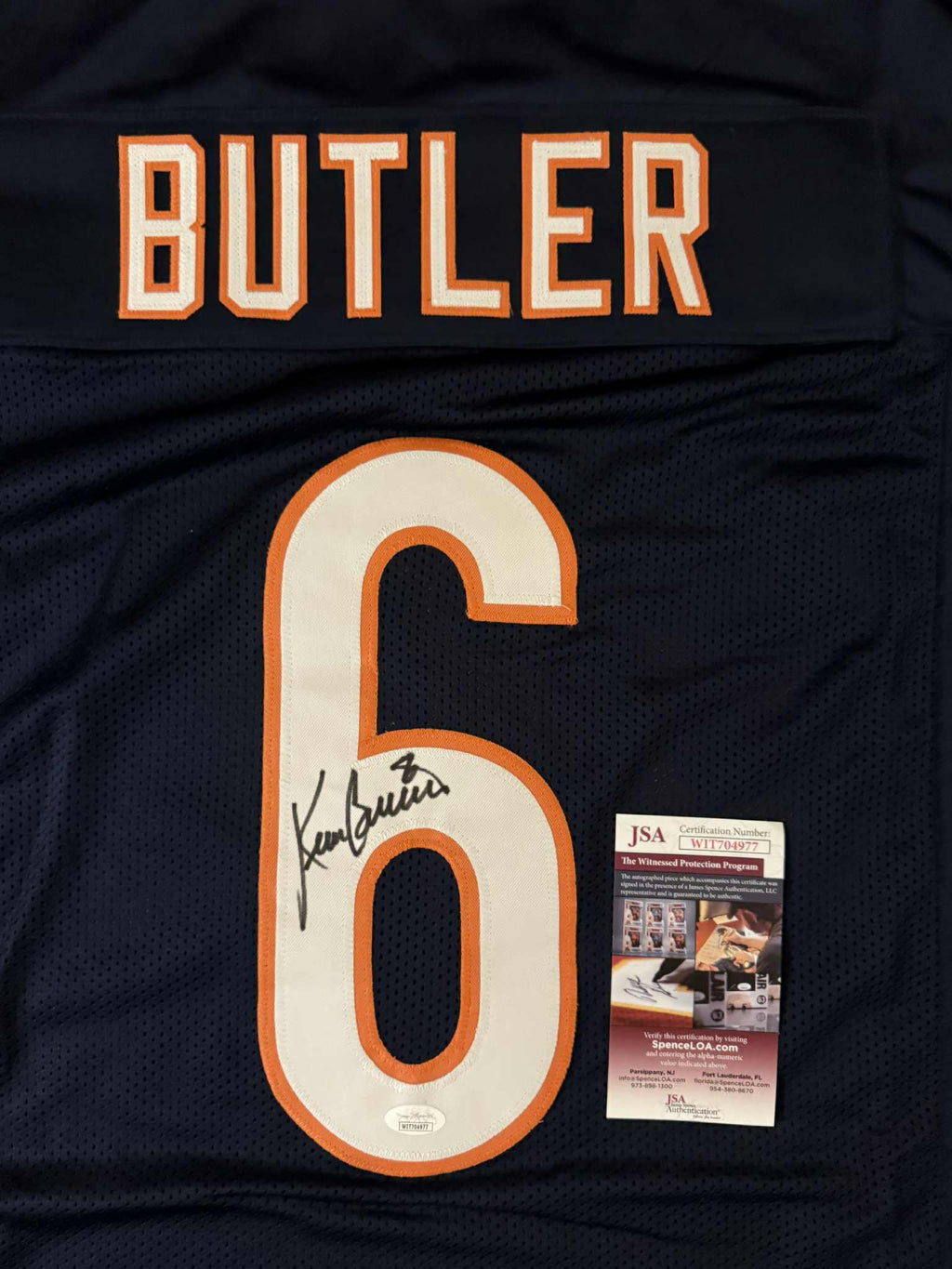Kevin Butler Signed Autograph Custom Jersey - JSA Coa - Chicago Bears