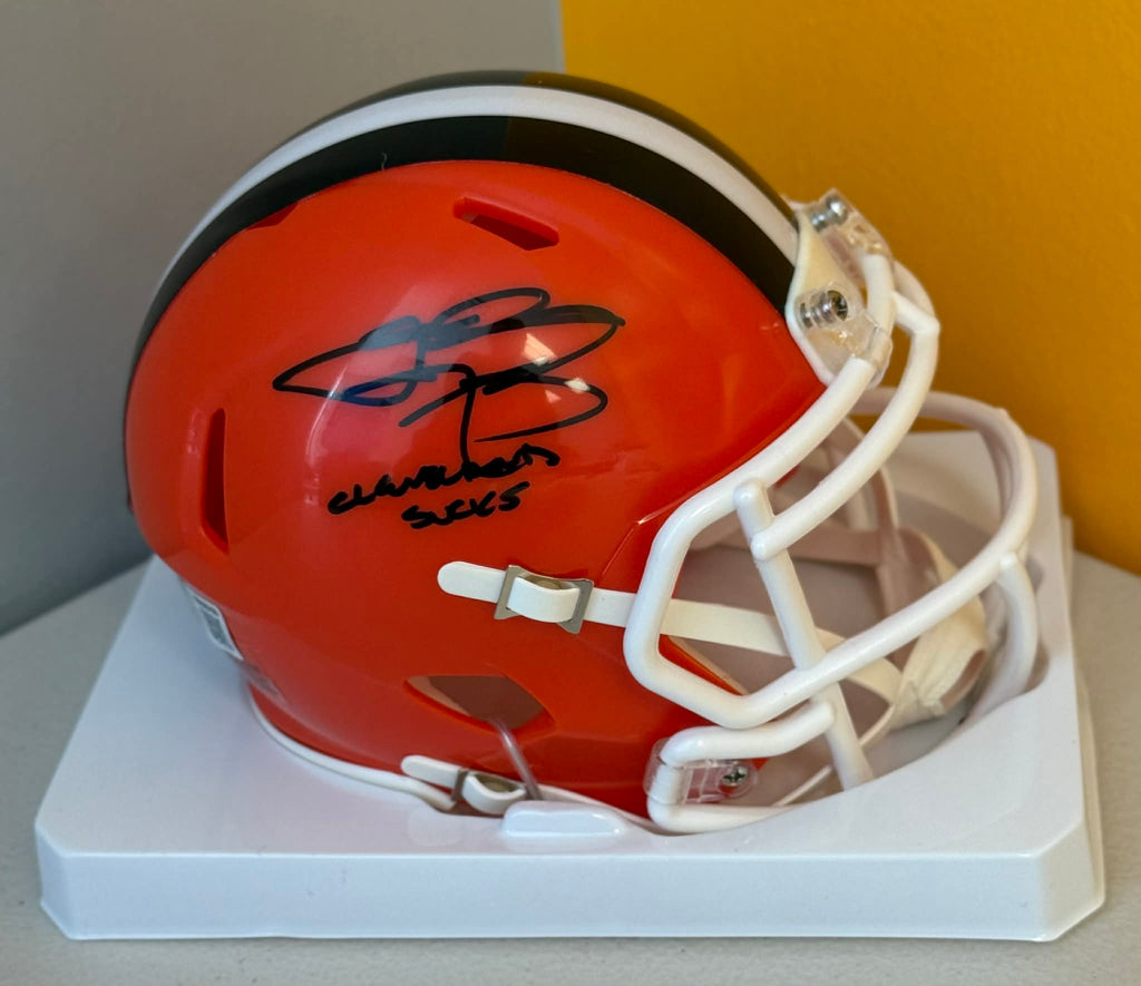 Johnny Manziel Signed Browns Speed Mini Helmet w/ Cleveland Sucks Beckett W BAS COA